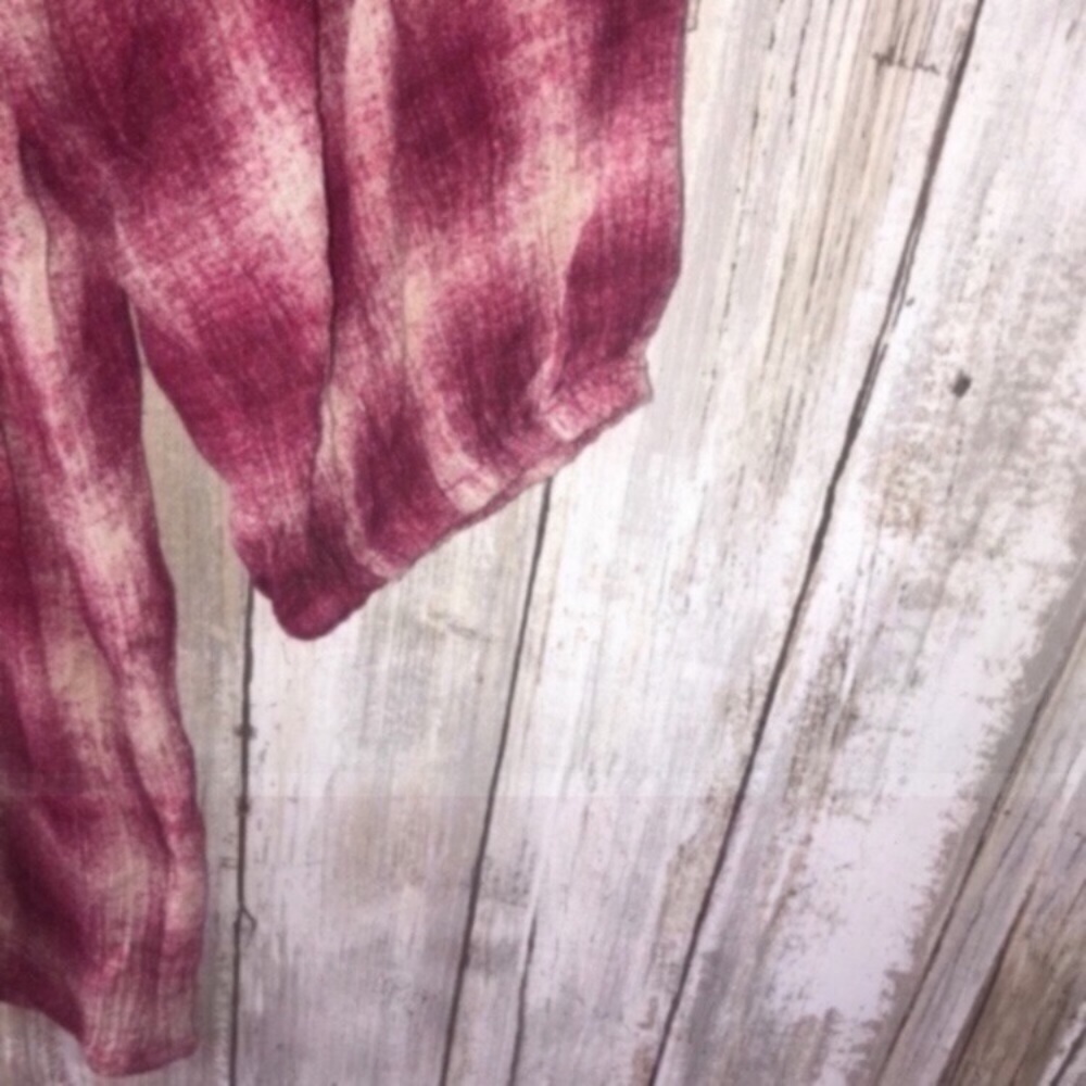Anthropologie Maeve Calavan Plaid Peasant Blouse Pink Rayon Petite Medium - Picture 3 of 6